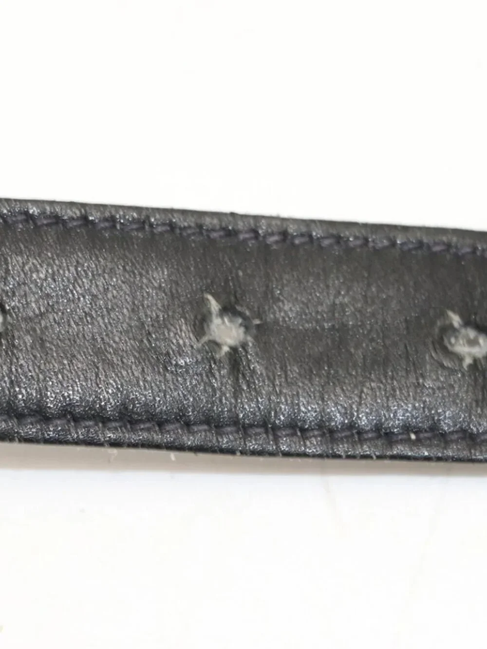 Gucci Vintage 1970's Reversable Leather Gold G Buckle Belt - Black/White/Gold